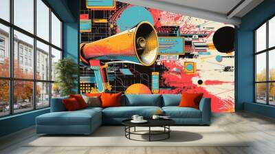 Modern Digital Communication Wall mural