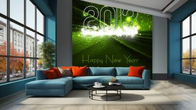 2013 new year celebration green brochure colorful gift card vect Wall mural