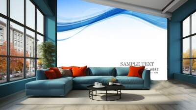 abstract blue business technology colorful wave whit vector Wall mural