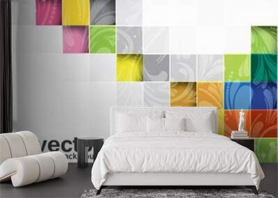 abstract  vector seamless blocks floral structure Wall mural