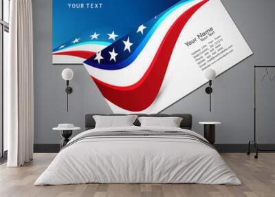 American Flag 4th july business card set Wall mural