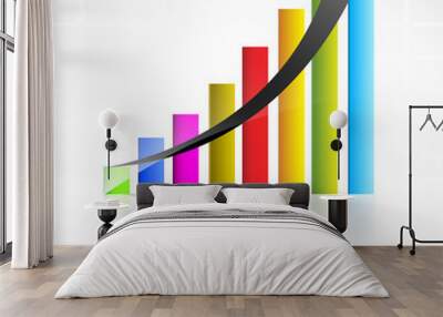 Increase diagram illustration vector Wall mural