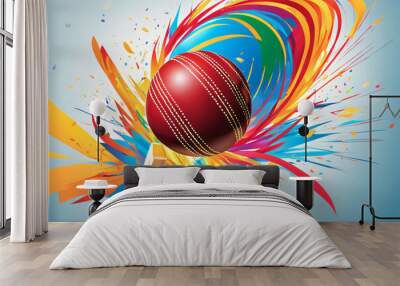 abstract background with cricket balls Wall mural