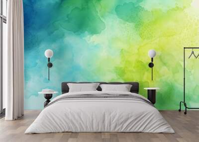 Green yellow abstract watercolor background Wall mural