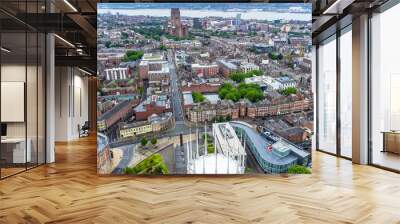 drone view of University of Liverpool, Liverpool, UK Wall mural