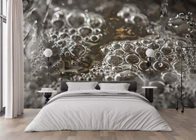 Close-up of boiling broth bubbles 32k, full ultra HD, high resolution Wall mural