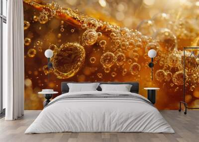 Close-up of boiling syrup bubbles 32k, full ultra HD, high resolution Wall mural