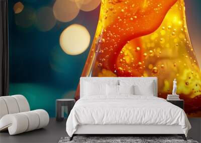 Close-up of lava lamp liquid in motion 32k, full ultra HD, high resolution Wall mural