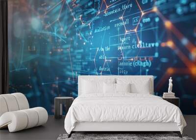 Detailed science formula on transparent computer screen, close-up, sharp symbols and equations, clear design 32k, full ultra hd, high resolution Wall mural