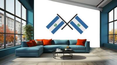 El Salvador flags icon set, El Salvador independence day icon set vector sign symbol Wall mural