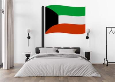 Kuwait flag icon set, Kuwait independence day icon set vector sign symbol Wall mural