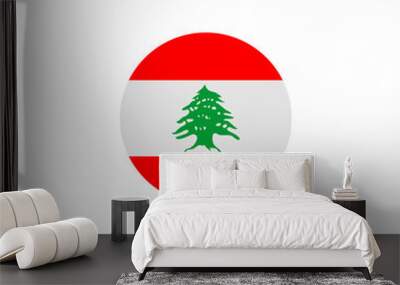 lebanon national flags icon vector symbol of country illustration isolated white background Wall mural