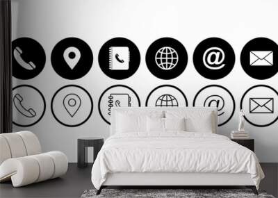 web icon set, web vector set, contact us icon set, for computer and mobile  Wall mural