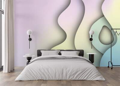 Papercut pastel gradient layers background Wall mural