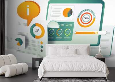 Learn to build a website using WordPress for improved business analytics performance Wall mural