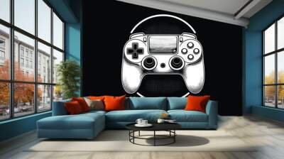  game consoler vector, art illustration, logo design black and white  Wall mural