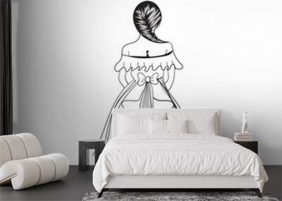 illustration of a young girl vector desig Wall mural