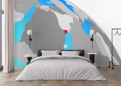 Kuwait on simple blue political globe. Wall mural