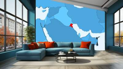 Map of Kuwait Wall mural