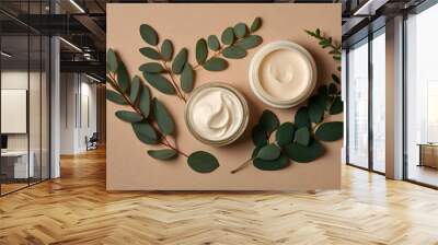 Face Skin care discoveries skin care cream. Skincare beauty cosmetic products: inflammation relieving lotion, skincare Non greasy gel Wall mural