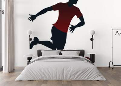 Footboll player sihlouette  Wall mural