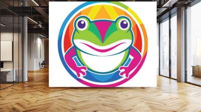 Frog logo design Wall mural