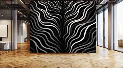 Scary Black and white Abstract pattern Wall mural