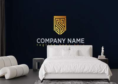 Company Gold Logo Design, Luxury Gold Concept Logo, Wall mural