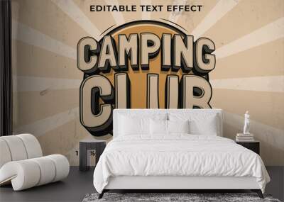 Editable text effect - Camping Club 3d Retro template style premium vector Wall mural