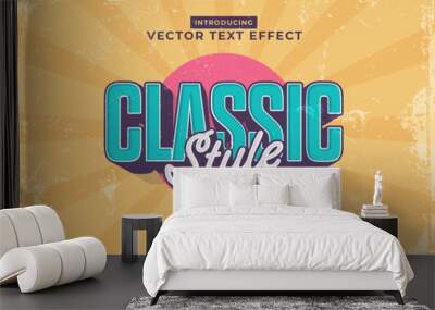 Editable text effect Classic Vintage 3d template style premium vector Wall mural