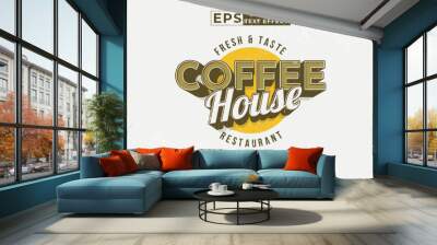 Editable text effect - Coffee House Vintage template style premium vector Wall mural