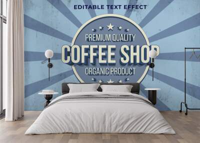 Editable text effect - Coffee Shop 3d Vintage template style premium vector Wall mural