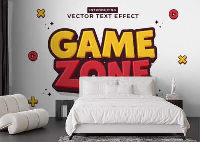 Editable text effect Game Zone 3d cartoon template style premium vector Wall mural