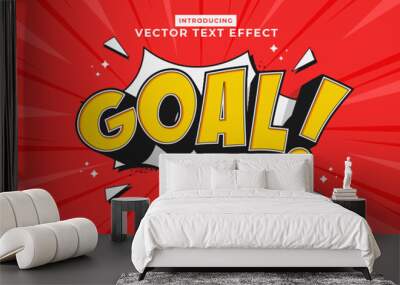 Editable text effect Goal 3d Cartoon Comic style premium vector Wall mural