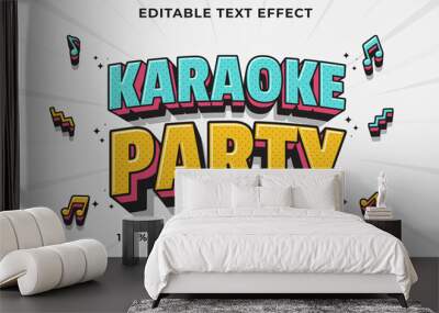 Editable text effect - Karaoke Party 3d Traditional Cartoon template style premium vector Wall mural