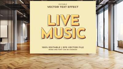 Editable text effect Live Music 3d Vintage template style premium vector Wall mural