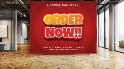 Editable text effect - Order Now 3d template style premium vector Wall mural