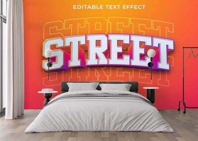 Editable text effect - Street 3d template style premium vector Wall mural