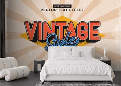 Editable text effect Vintage 3d template style premium vector Wall mural