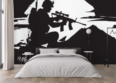 Military vector , Army background, soldiers grunge Wall mural