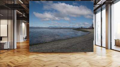 A picture of sand beach at low tide.   Tsawwassen BC Canada    
 Wall mural