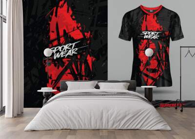 Tshirt template for extreme sports background racing jersey design soccer jersey Wall mural