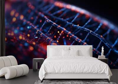 Unveiling the Genetic Symphony Witness the Elegance of the DNA Chain Captured in 4K Brilliance Through a 50mm Lens. Wall mural