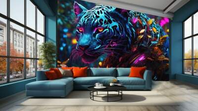 a tiger with a beautiful pattern Wall mural