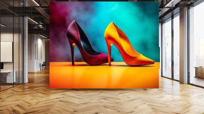 red high heels abstract background Wall mural