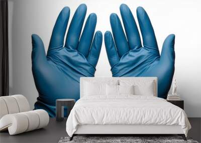 Two pairs of blue gloves to safeguard your health Wall mural