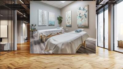 Integrative health center offering acupuncture and mindfulness classes, promoting holistic wellness and stress reduction in a serene environment. Wall mural