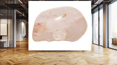 Macro shooting of natural gemstone - tumbled rose quartz mineral gem stone isolated on transparent background. Wall mural