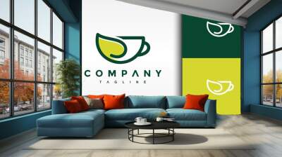 cup leaf logo Wall mural