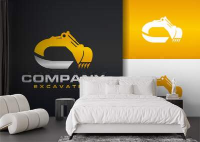 excavator letter B logo Wall mural